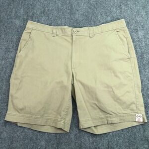 St Johns Bay Shorts Mens 42 (43x9) British Khaki Comfort Stretch Power Waistband
